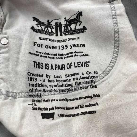 Levis 508 Jeans Mens 38 x 32 Gray Pants Regular Taper Casual Comfort‎ Used - Picture 10 of 16